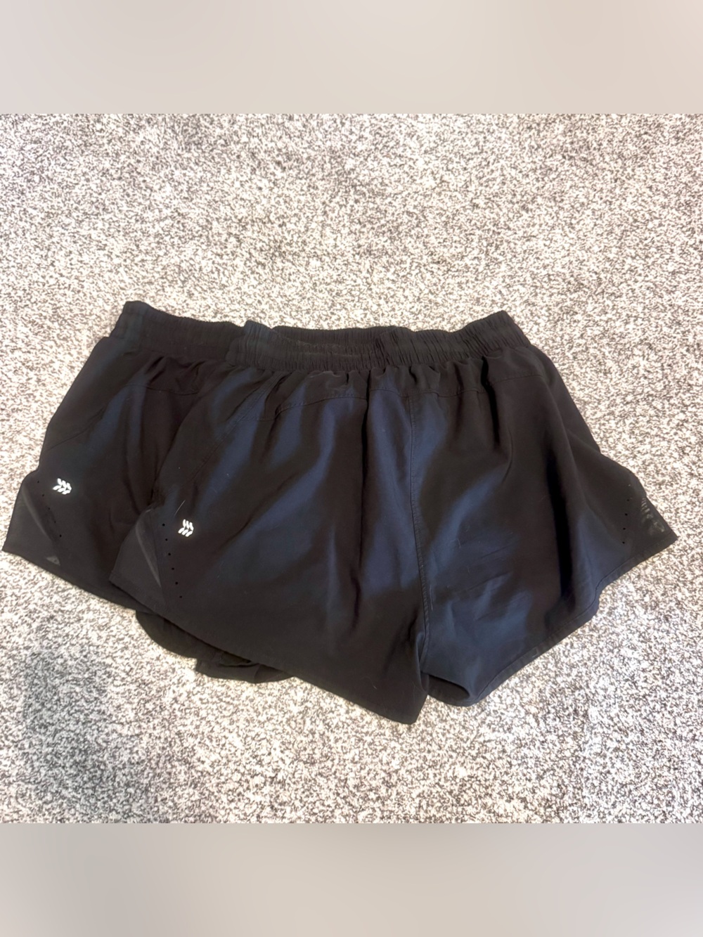 2 pairs- all in motion Black Women's Athletic Shorts with Subtle Logo, S, NWOT
